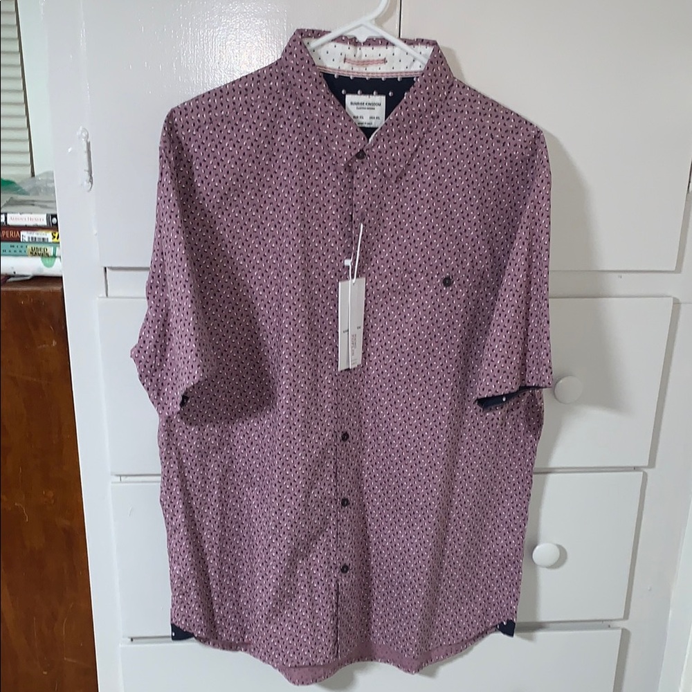 Men’s Purple and blue leopard 🐆 print Casual Button Down Shirt size XL